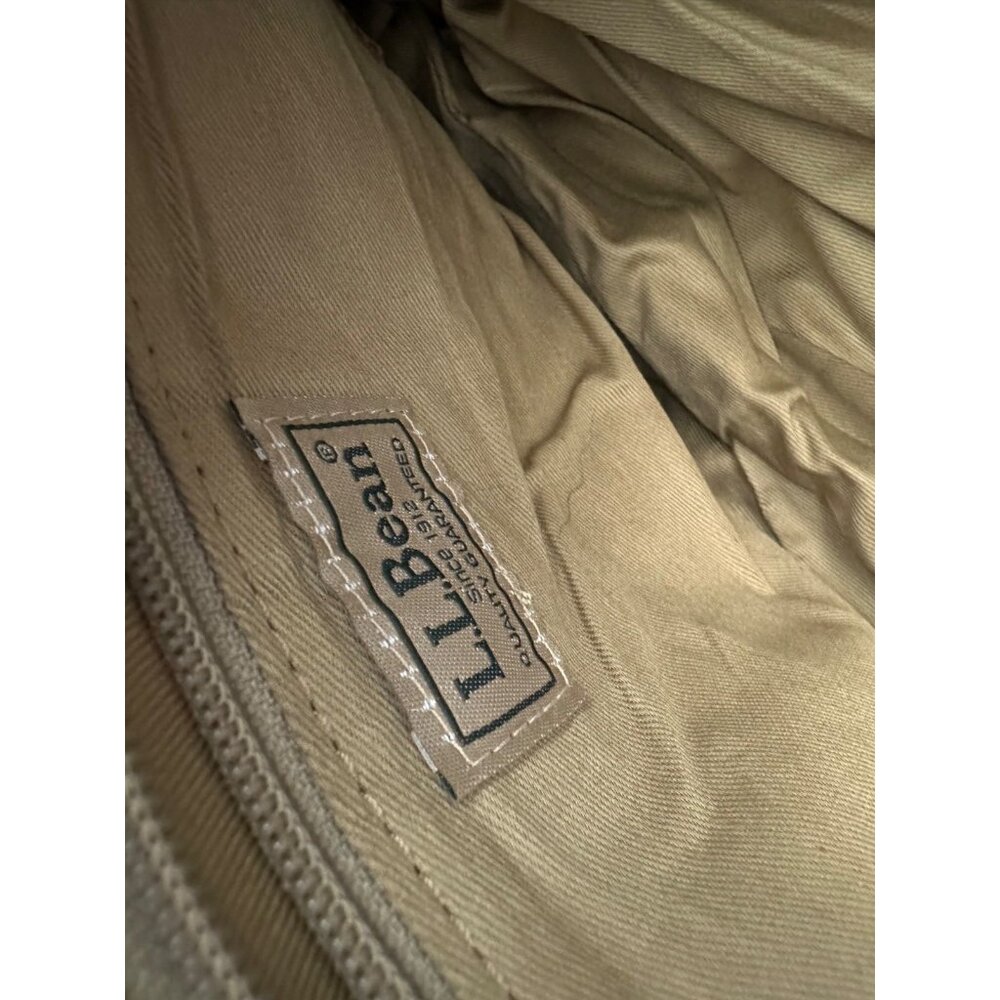 VTG LL Bean RARE Boat & Tote Handbag Seagull Embroidery & Leather Brown Beige - Picture 9 of 11
